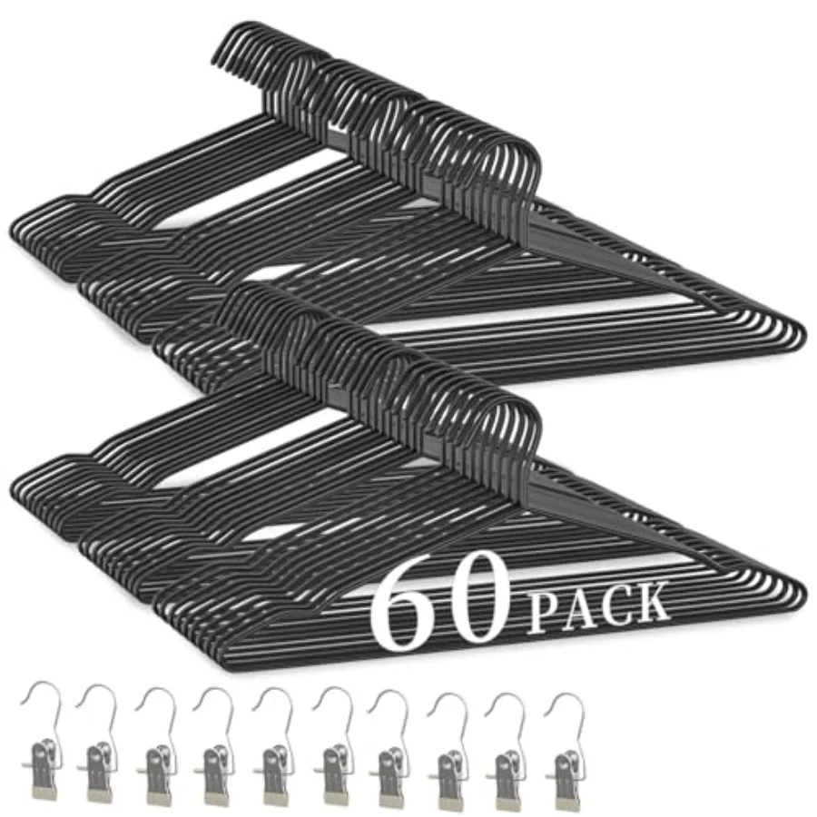 Pack Heavy Duty Thickened and Reinforced Metal Hangers+10 Clothes Pins Non-Slip Black Metal Hangers Weight Capacity 50 lbs Heav
Pack Heavy Duty Thickened and Reinforced Metal Hangers+10 Clothes Pins Non-Slip Black Metal Hangers Weight Capacity 50 lbs Heav
