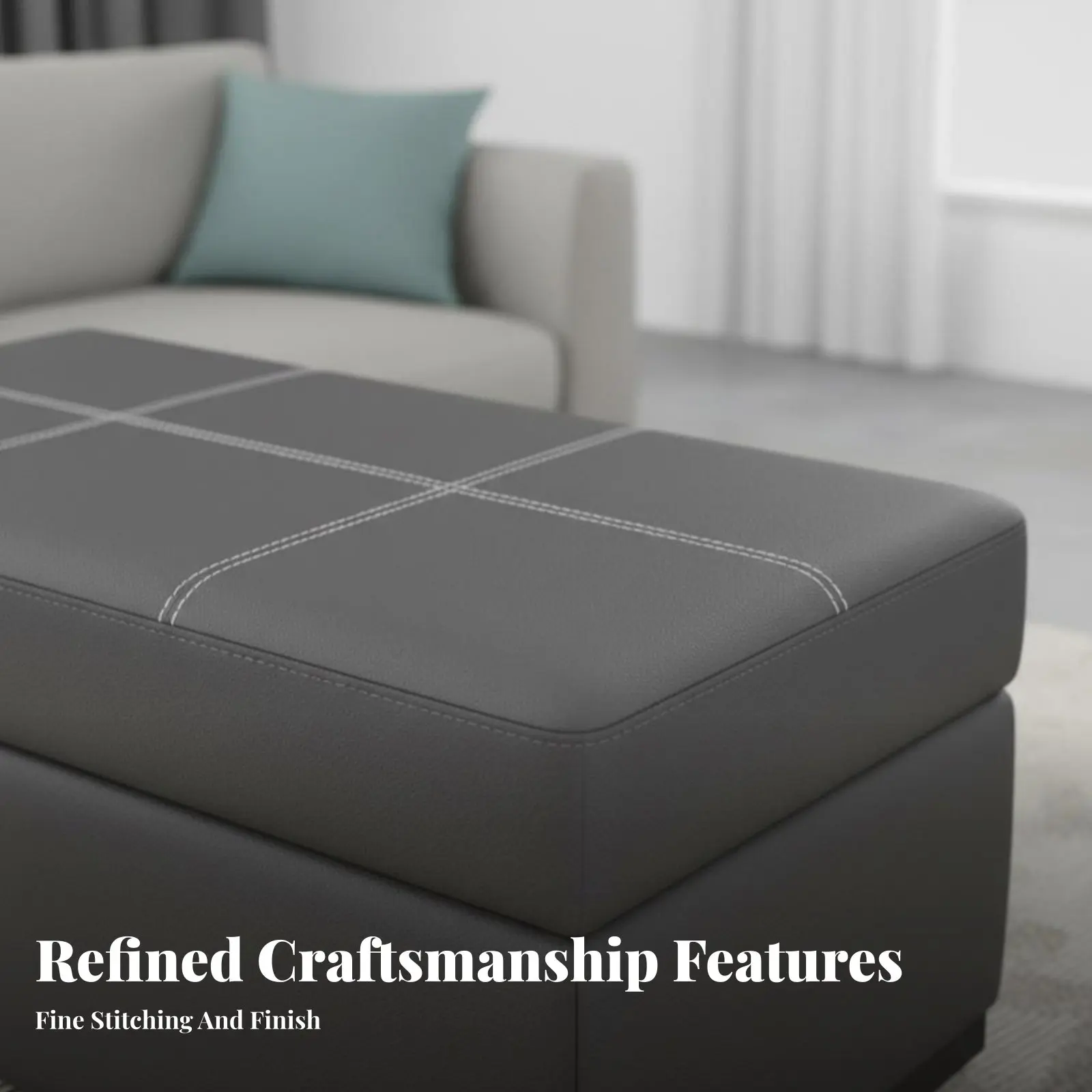 Rectangular Tufted Chest Multifunctional Design Storage Ottoman Comfortable Padded Seat Supports up to 330 Lbs for Living Room
Rectangular Tufted Chest Multifunctional Design Storage Ottoman Comfortable Padded Seat Supports up to 330 Lbs for Living Room