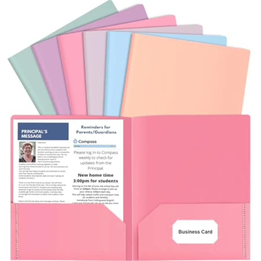 Colored File Folders with Pockets and Business Card Holder, Pastel Decorative Pocket Folders for Documents, Cute Plastic Folder
Colored File Folders with Pockets and Business Card Holder, Pastel Decorative Pocket Folders for Documents, Cute Plastic Folder