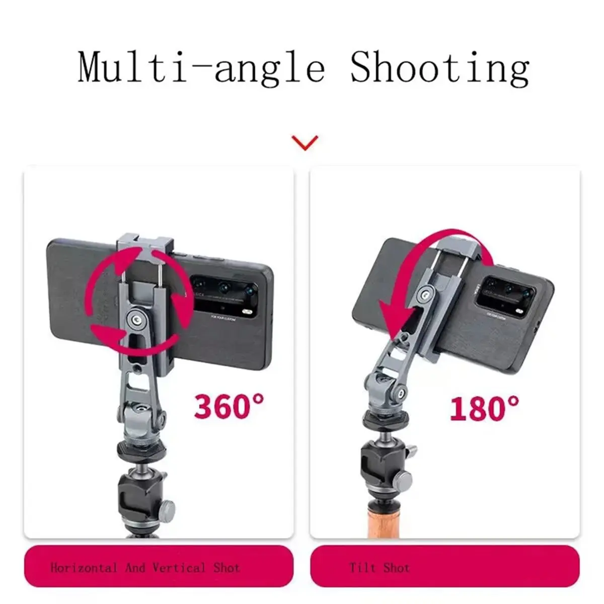 AT33 Smartphone Clamp with Cold Shoe Attachment 360°Horizontal & Vertical Shot 180°Tilt Shot 360°Swivel for Video Shooting
AT33 Smartphone Clamp with Cold Shoe Attachment 360°Horizontal & Vertical Shot 180°Tilt Shot 360°Swivel for Video Shooting