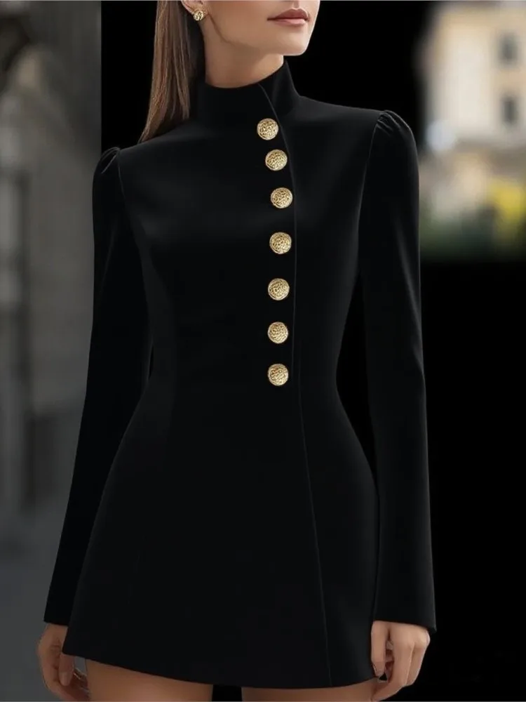 2025 женская элегантная мини-юбка с длинными рукавами, осенний темперамент, тонкий однотонный однобортный костюм с воротником-стойкой, платья
2025 женская элегантная мини-юбка с длинными рукавами, осенний темперамент, тонкий однотонный однобортный костюм с воротником-стойкой, платья