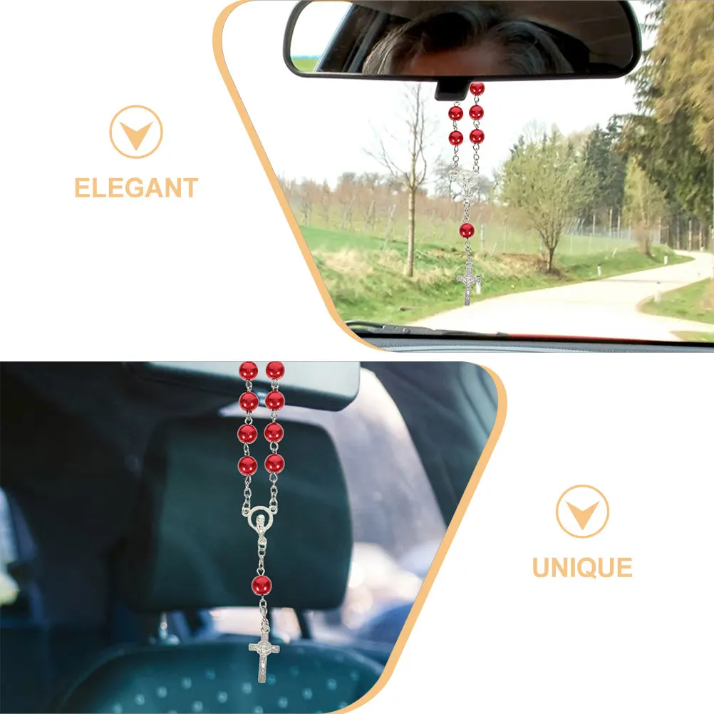 2Pcs Car Rosary Beads Cross Pendant Red Catholic Metal Rearview Mirror Decor Hanging Accessories Rearview Mirror Auto Rosary
2Pcs Car Rosary Beads Cross Pendant Red Catholic Metal Rearview Mirror Decor Hanging Accessories Rearview Mirror Auto Rosary