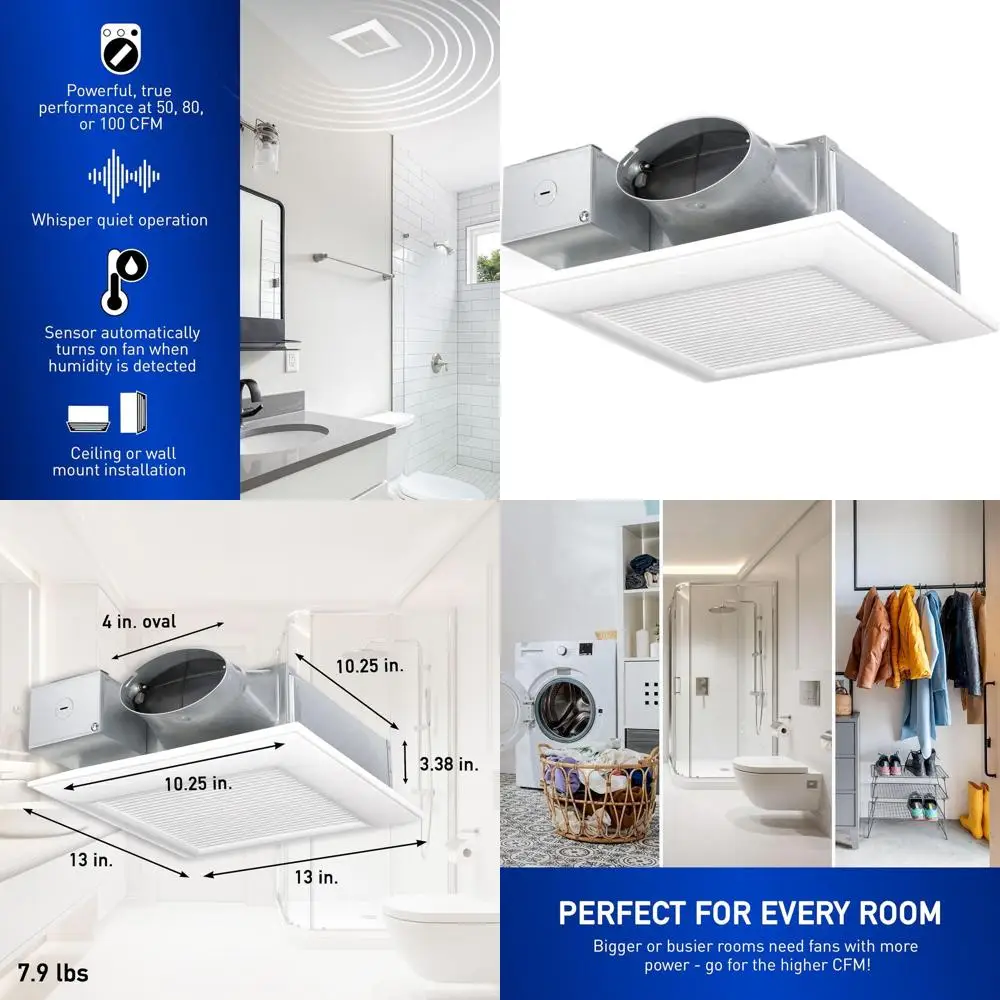 Ceiling/Wall Mounted Bathroom Exhaust Fan with Motion Sensor, 50-80-100 CM, V-0510VSC1
Ceiling/Wall Mounted Bathroom Exhaust Fan with Motion Sensor, 50-80-100 CM, V-0510VSC1