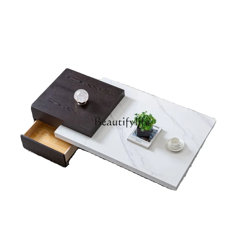 Italian light luxury minimalist coffee table living room high-end rock slab square stretchable tea table
Italian light luxury minimalist coffee table living room high-end rock slab square stretchable tea table