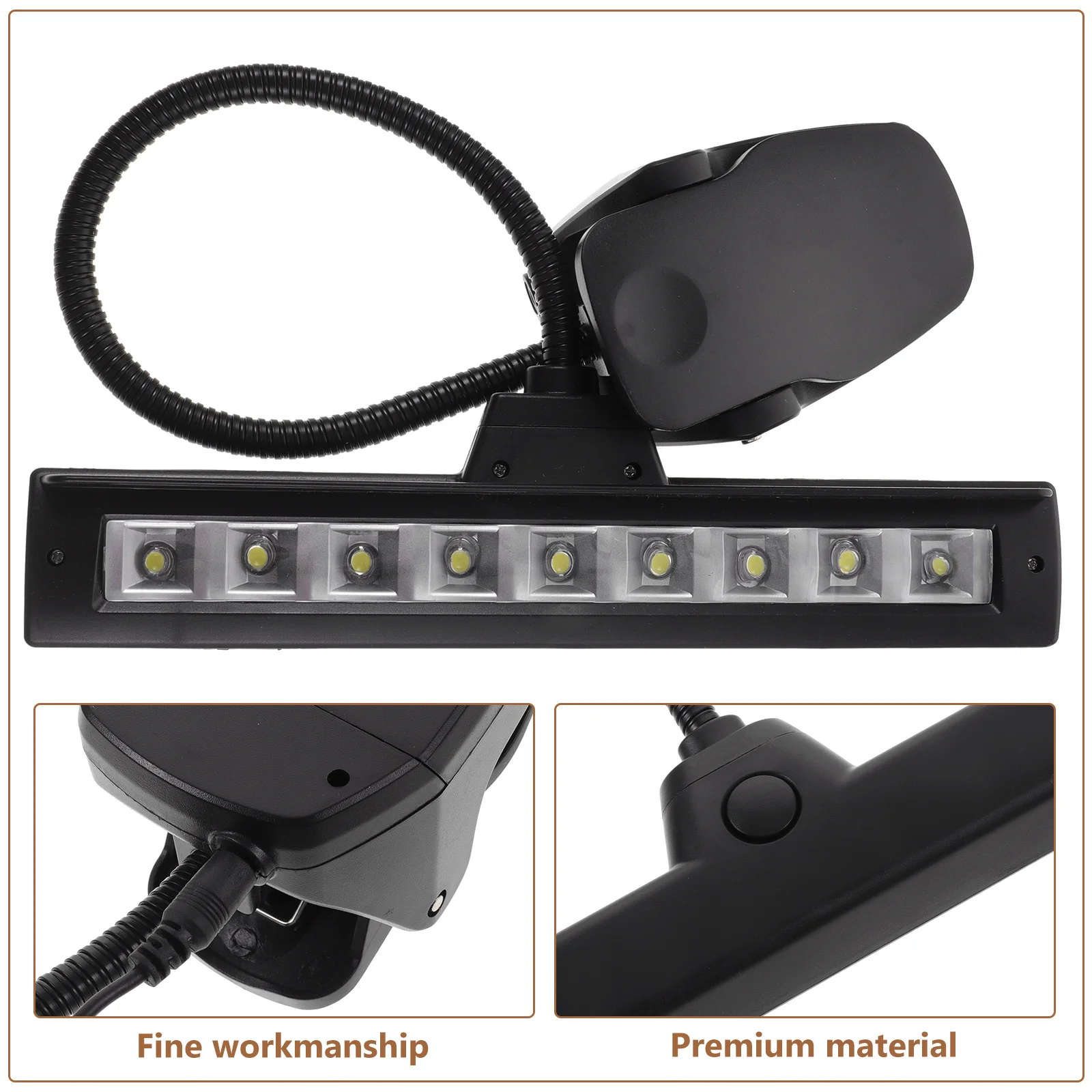 9 Led Music Stand Clip On Piano Light Flexible Gooseneck Book Reading Lamp For Orchestra Desk 9 Led Orchestra Lamp
9 Led Music Stand Clip On Piano Light Flexible Gooseneck Book Reading Lamp For Orchestra Desk 9 Led Orchestra Lamp