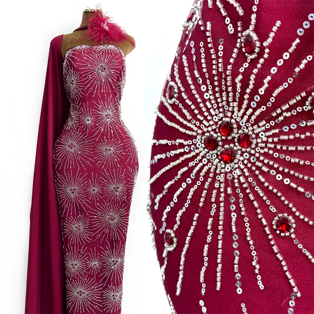 2026 Luxury French Mesh Beaded Lace Fabric High Quality African Sequins Groom Lace Fabrics For Nigerian Wedding Dresses Sewing
2026 Luxury French Mesh Beaded Lace Fabric High Quality African Sequins Groom Lace Fabrics For Nigerian Wedding Dresses Sewing