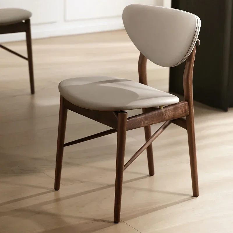 Medieval retro style solid wood North American black walnut leather soft dining chair
Medieval retro style solid wood North American black walnut leather soft dining chair