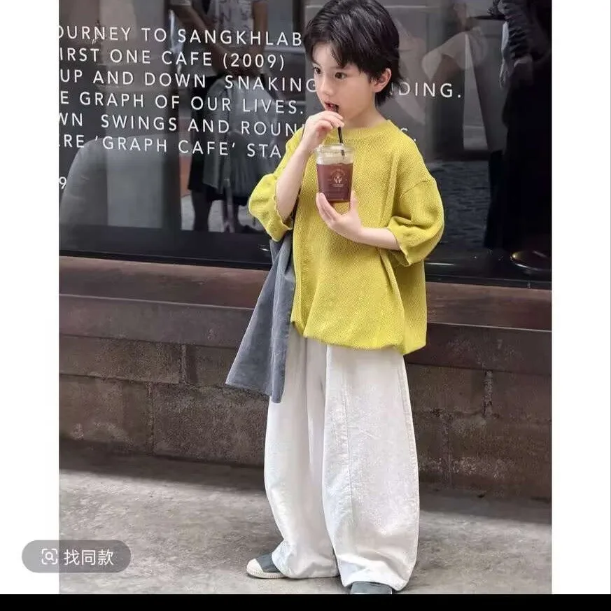 Boys Summer Outfit Fashionable New Knitted Short Sleeve Top + Pants Two-Piece Set Children's Clothing Set
Boys Summer Outfit Fashionable New Knitted Short Sleeve Top + Pants Two-Piece Set Children's Clothing Set