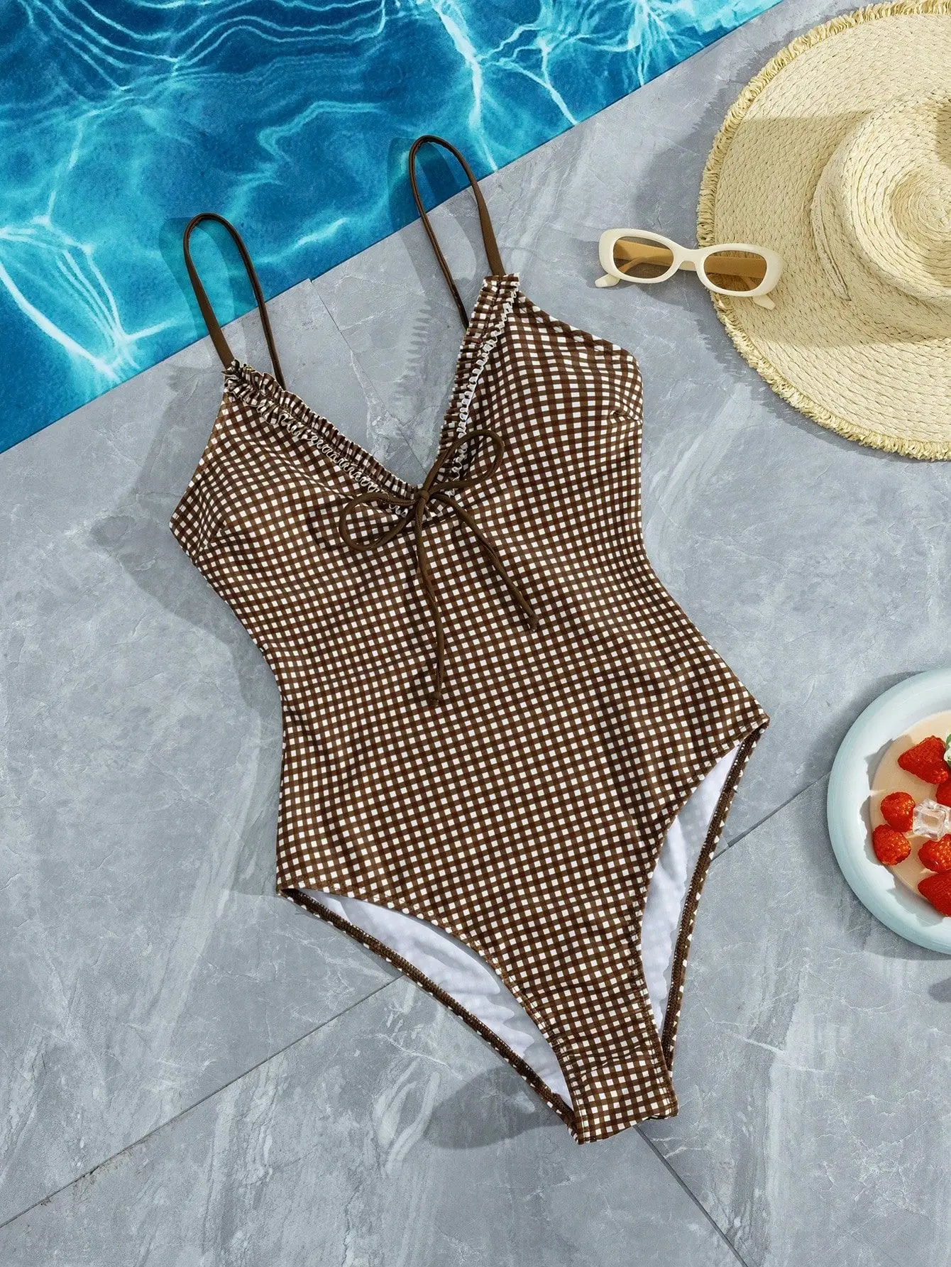 Sexy Halter Backless Swimsuit One Piece Deep V Neck Simple Lattice Swimwear Woman 2026 Coffe Sleeveless Spaghetti Strap Bodysuit
Sexy Halter Backless Swimsuit One Piece Deep V Neck Simple Lattice Swimwear Woman 2026 Coffe Sleeveless Spaghetti Strap Bodysuit