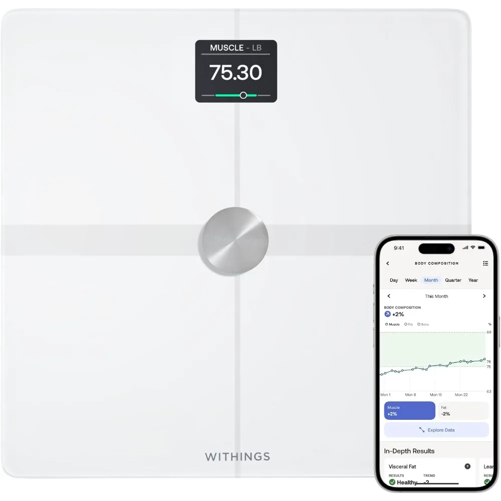 Body Smart - Accurate Scale for Body Weight and Fat Percentage, Body Composition Wi-Fi and Bluetooth Weight - HOME
Body Smart - Accurate Scale for Body Weight and Fat Percentage, Body Composition Wi-Fi and Bluetooth Weight - HOME