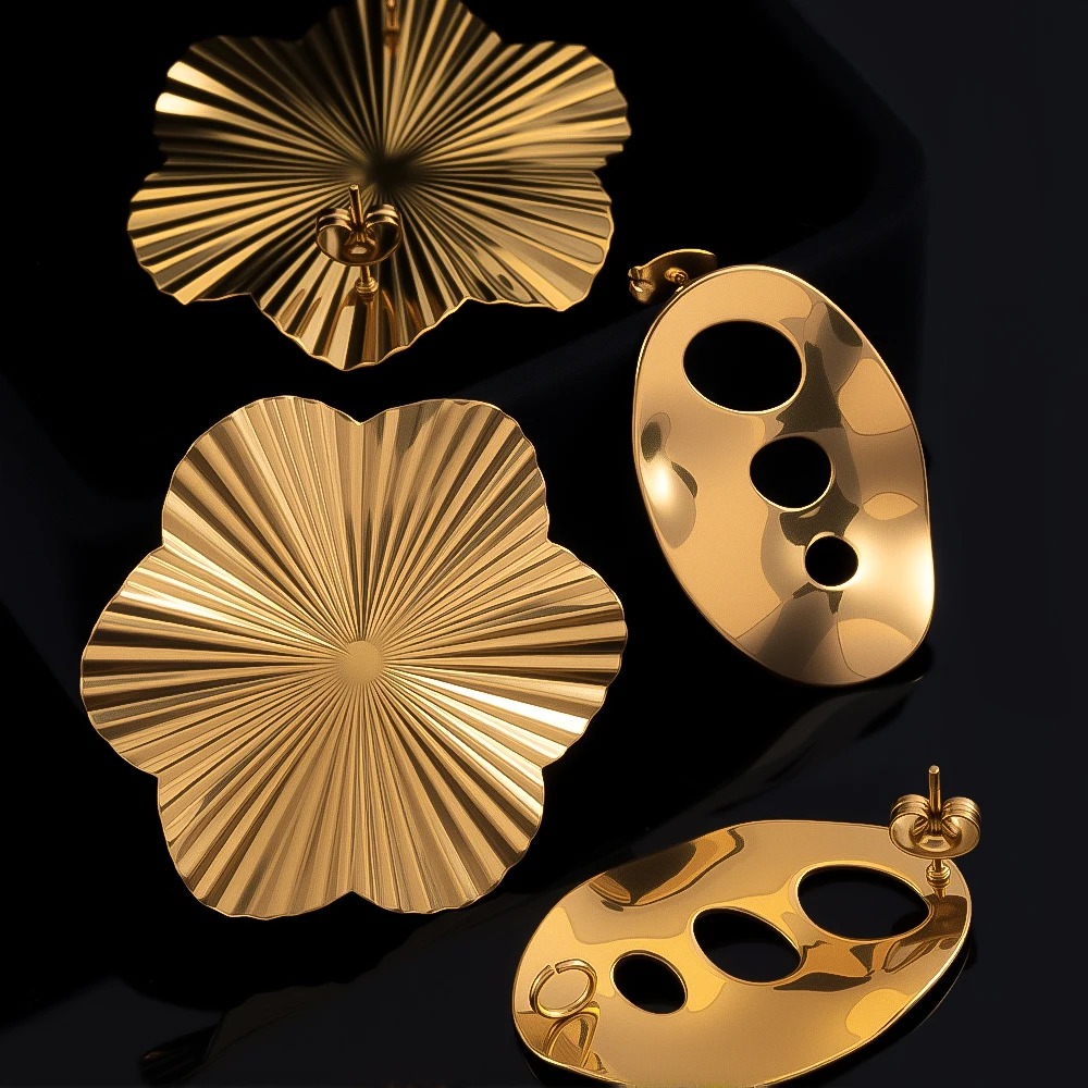 New 2Pcs Stainless Steel Irregular Big Shaped Earrings Post Stud Base Pin with Earring Plug for DIY Ear Jewelry Making Finding
New 2Pcs Stainless Steel Irregular Big Shaped Earrings Post Stud Base Pin with Earring Plug for DIY Ear Jewelry Making Finding