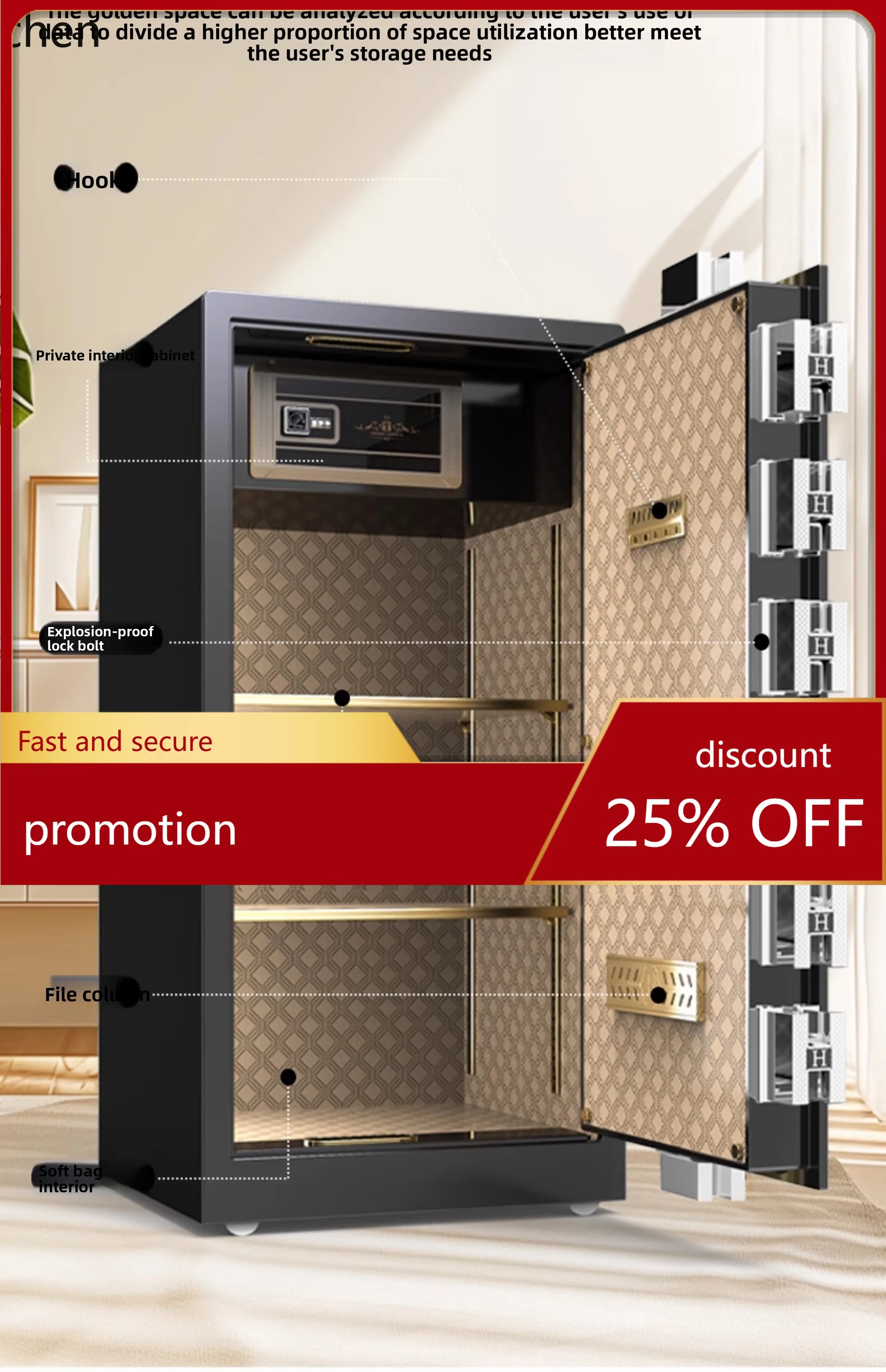 ZML Safe Box Home Small Anti-Theft Safe Office Fingerprint All-Steel SafeHidden Wardrobe Password Box
ZML Safe Box Home Small Anti-Theft Safe Office Fingerprint All-Steel SafeHidden Wardrobe Password Box