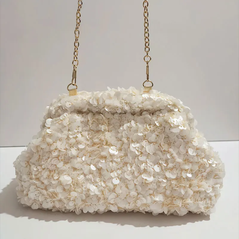 Luxury Pearlescent Sequin Elegant Clutch Purse,Niche French Designer Dumpling Cloud Hobo Evening Bag,Crescent Women Handbag
Luxury Pearlescent Sequin Elegant Clutch Purse,Niche French Designer Dumpling Cloud Hobo Evening Bag,Crescent Women Handbag