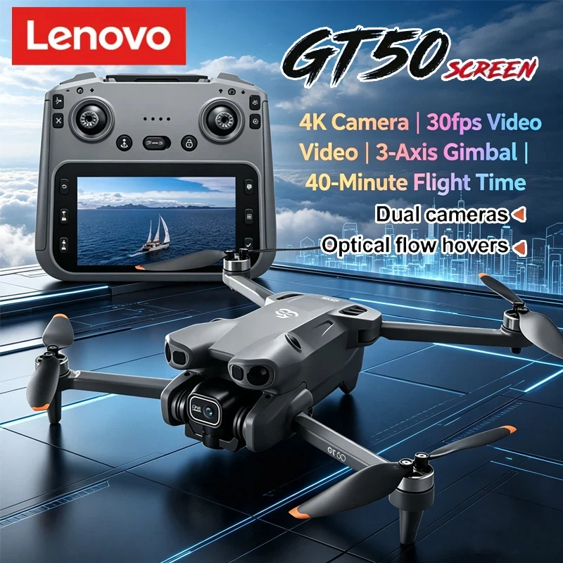 Lenovo GT50 HD Aerial Drone | Brushless Motor, Smart Obstacle Avoidance, Large Screen Remote, Foldable RC Quadcopter
Lenovo GT50 HD Aerial Drone | Brushless Motor, Smart Obstacle Avoidance, Large Screen Remote, Foldable RC Quadcopter