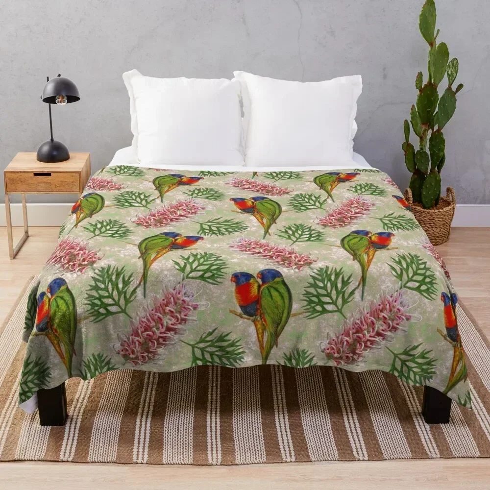 Grevillea with Rainbow Lorikeet Bird Pattern Australian Throw Blanket halloween bed plaid Blankets
Grevillea with Rainbow Lorikeet Bird Pattern Australian Throw Blanket halloween bed plaid Blankets