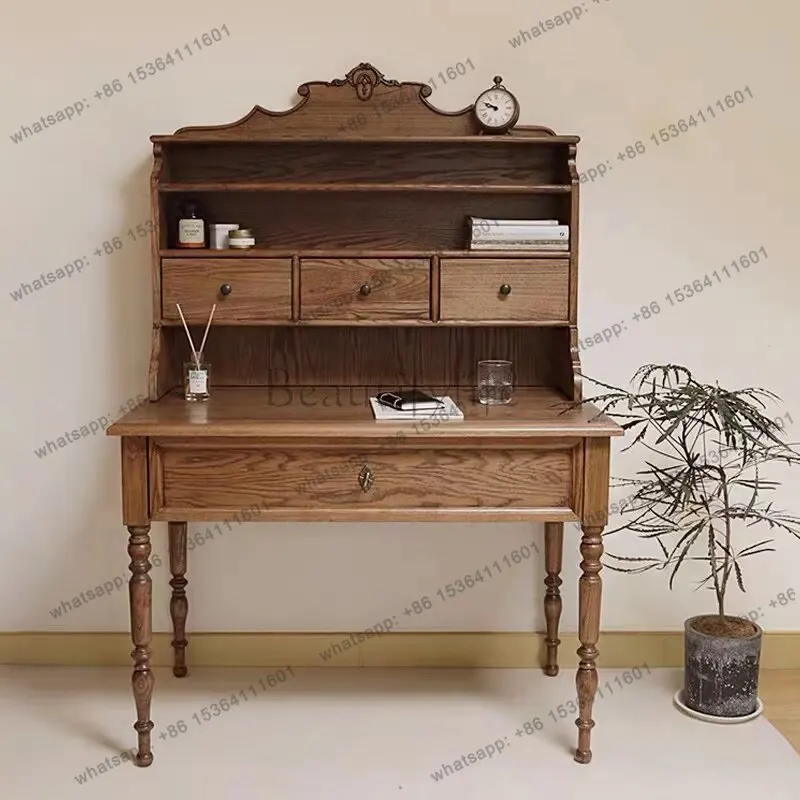 French retro dresser bedroom luxury solid wood Roman column makeup table desk integrated
French retro dresser bedroom luxury solid wood Roman column makeup table desk integrated