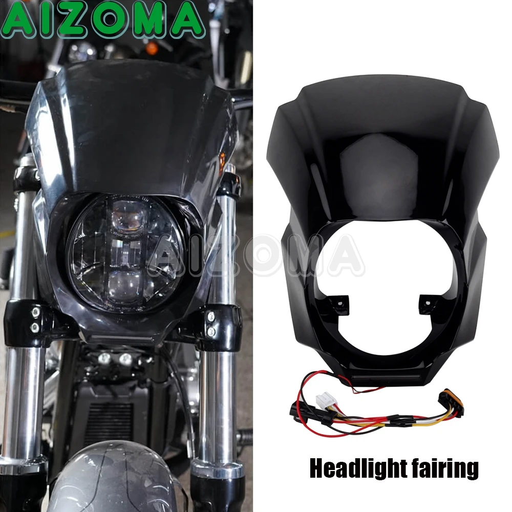Motorcycle Headlight Fairing Cover Protector W/ LED Light For Harley Softail Breakout 114 FXBR FXBRS 2018-2022 2021 Accessories
Motorcycle Headlight Fairing Cover Protector W/ LED Light For Harley Softail Breakout 114 FXBR FXBRS 2018-2022 2021 Accessories
