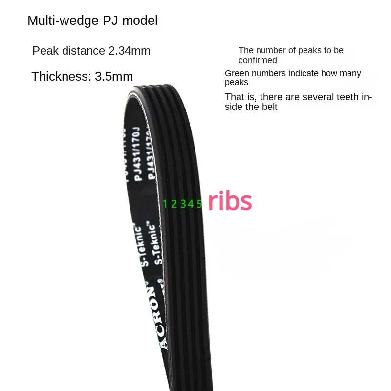 Rubber PJ Multi-Wedge Belt 260J-300J, High Strength & Wear-Resistant, Thin & Flexible, Stable Drive, Heat/Oil Resistant
Rubber PJ Multi-Wedge Belt 260J-300J, High Strength & Wear-Resistant, Thin & Flexible, Stable Drive, Heat/Oil Resistant