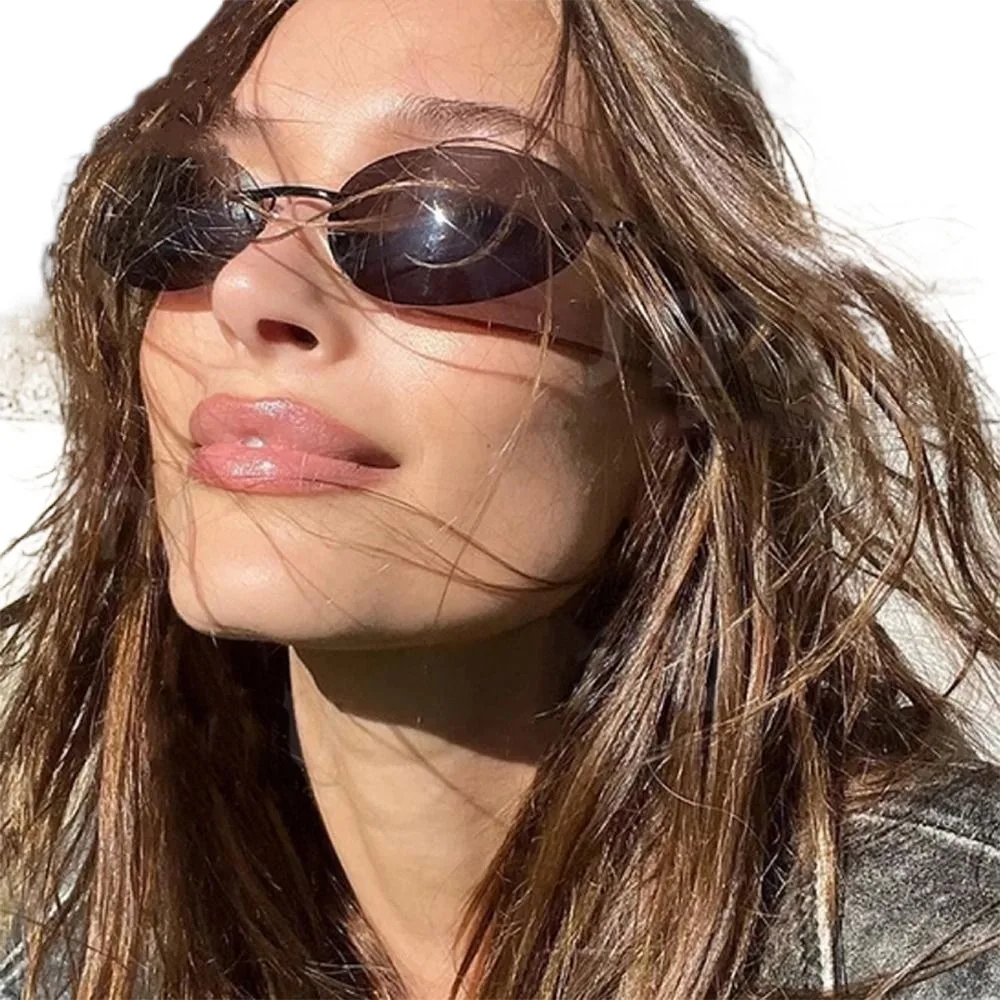 Motorcycle Rimless Sunglasses Trendy Oval 2000's Sun Glasses Wrap Around Transparent Eyewear Gradient Shades UV400 Eyewear
Motorcycle Rimless Sunglasses Trendy Oval 2000's Sun Glasses Wrap Around Transparent Eyewear Gradient Shades UV400 Eyewear