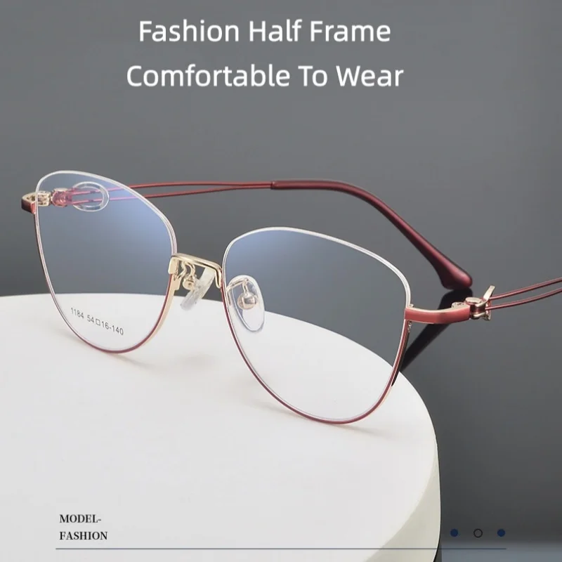 TGCYEYO New Hot Titanium Half Rim Glasses Frame Women Prescription Anti Blue Light Myopia Optical Customized Cat Eye Eyewear
TGCYEYO New Hot Titanium Half Rim Glasses Frame Women Prescription Anti Blue Light Myopia Optical Customized Cat Eye Eyewear