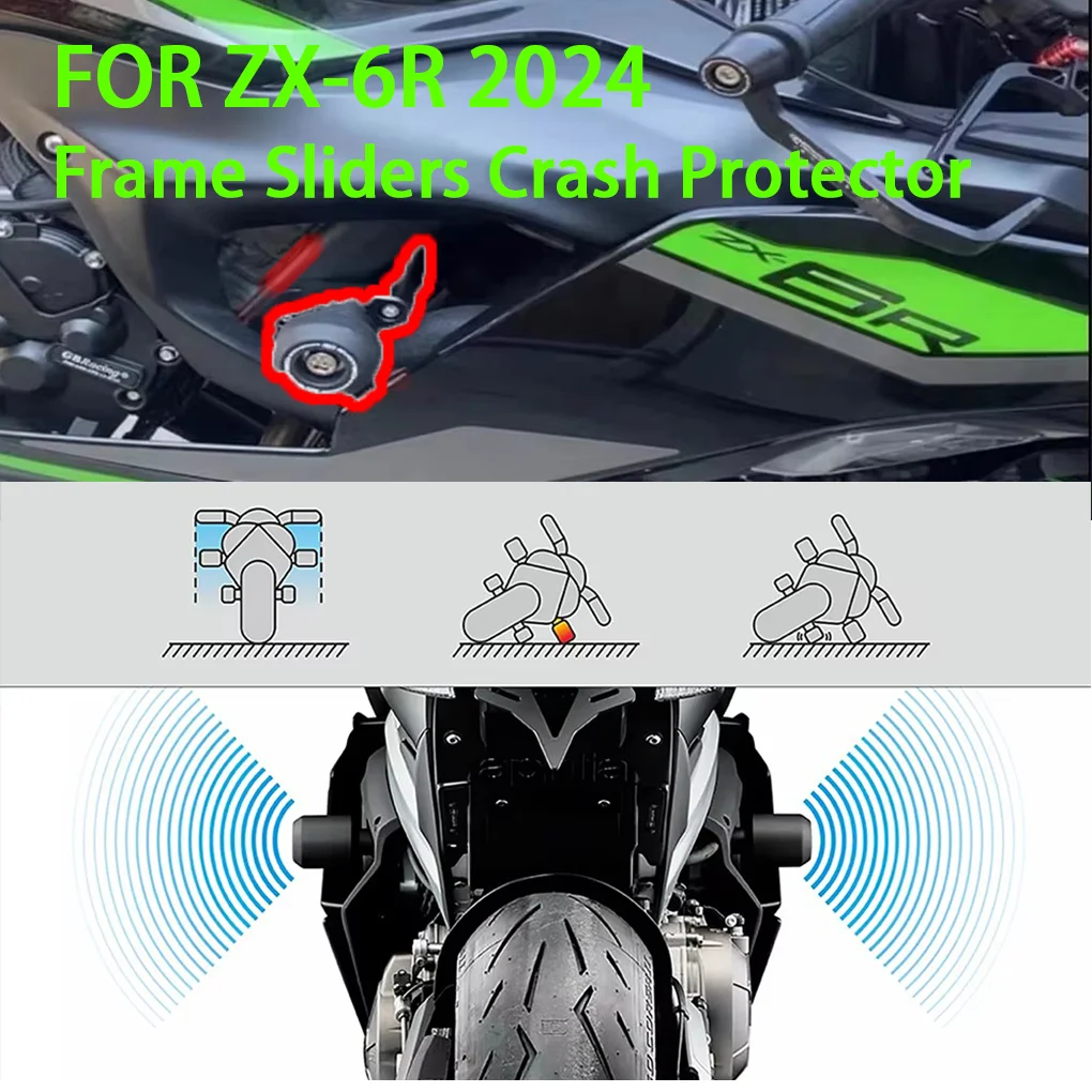 ZX-6R 2024, ползунки для рамы, защита от столкновений для Kawasaki zx-6r, новые аксессуары для мотоциклов.
ZX-6R 2024, ползунки для рамы, защита от столкновений для Kawasaki zx-6r, новые аксессуары для мотоциклов.