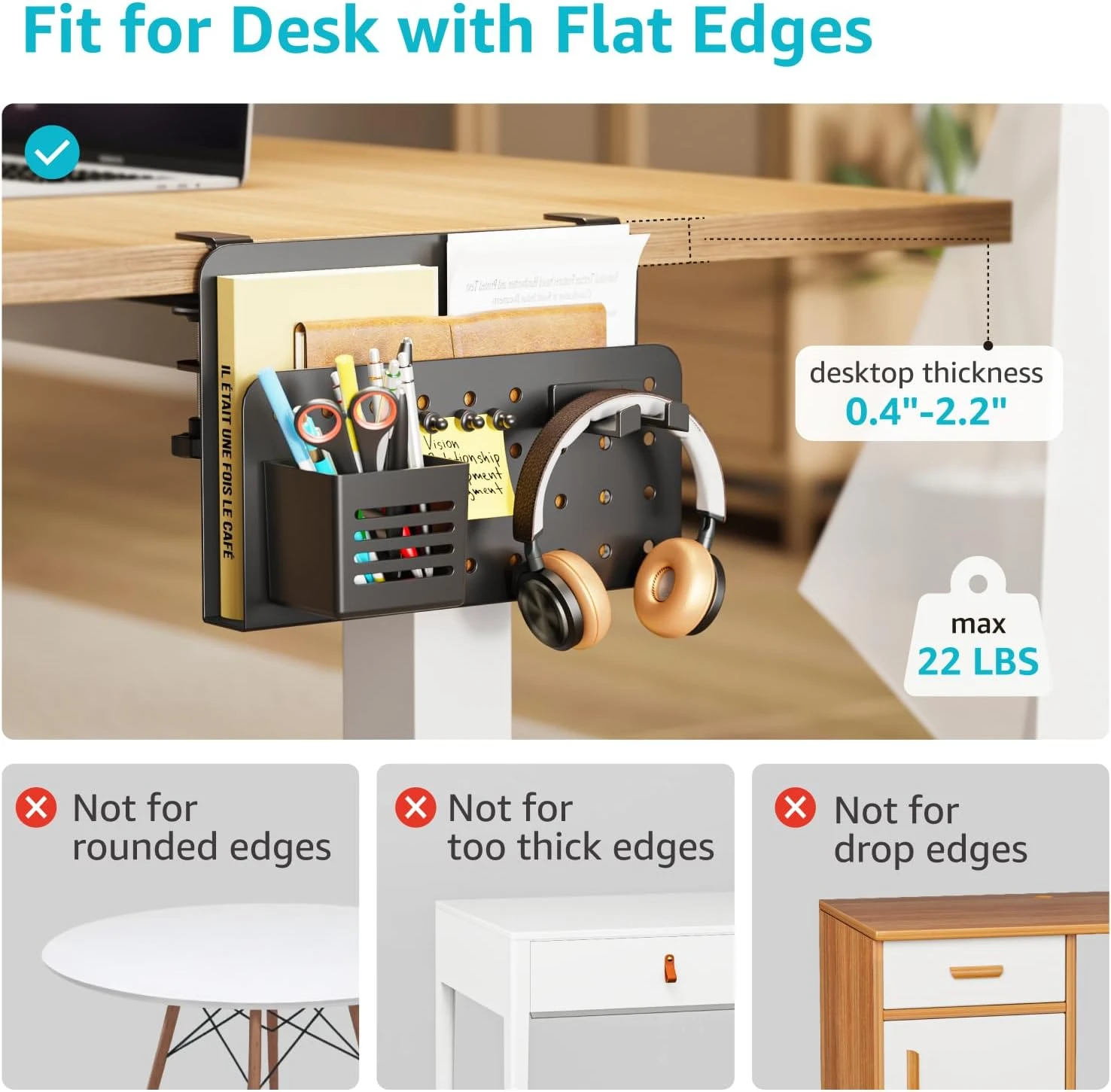 No Drill Under Desk Laptop Holder, Clamp on Desks Shelf with Pegboard Accessories, Hanging Laptop Mount
No Drill Under Desk Laptop Holder, Clamp on Desks Shelf with Pegboard Accessories, Hanging Laptop Mount