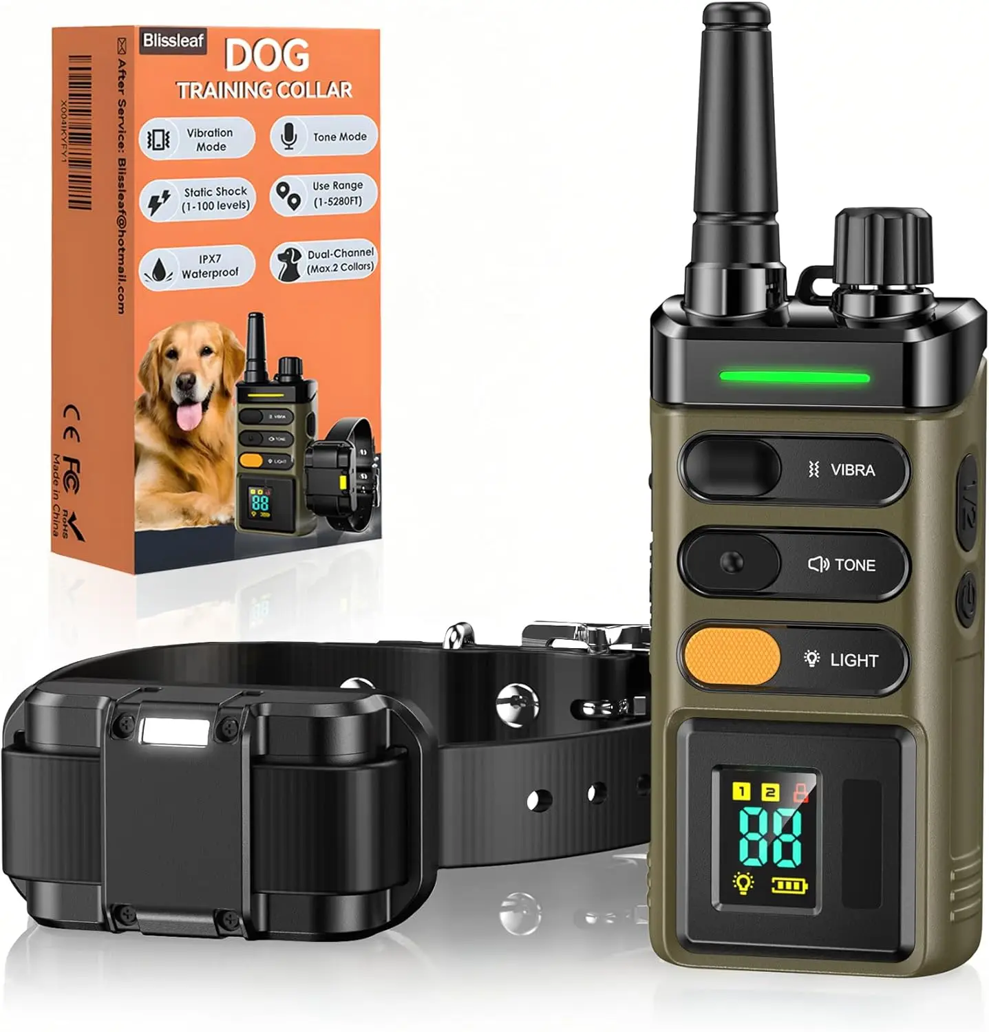 IPX7 Waterproof Dog Shock Collar, 5280FT Range, 4 Training Modes, Rechargeable E-Collar for Dogs 15-120 Lbs
IPX7 Waterproof Dog Shock Collar, 5280FT Range, 4 Training Modes, Rechargeable E-Collar for Dogs 15-120 Lbs