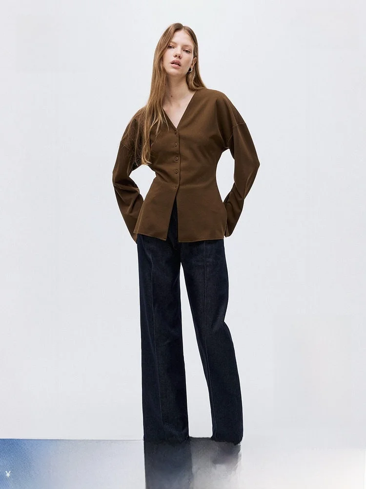 H&M Women's irt Spring V-ne Front Button Wine Red Ele Top 30073 Casual Sle Long Sve Polyester Fiber Blend
H&M Women's irt Spring V-ne Front Button Wine Red Ele Top 30073 Casual Sle Long Sve Polyester Fiber Blend