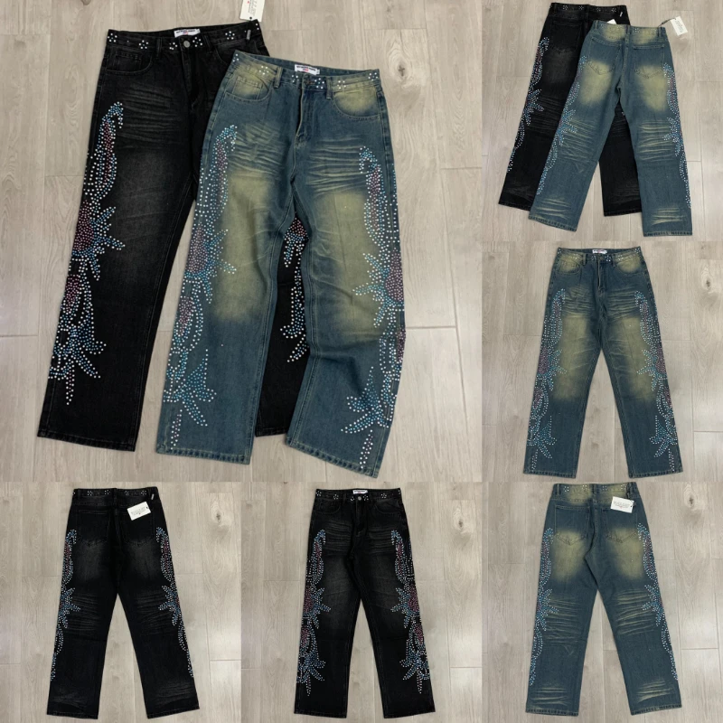 26SS Street Fashion Trend Hip Hop Beaded Print Vale Pants Summer High-Quality Loose Men's Jeans
26SS Street Fashion Trend Hip Hop Beaded Print Vale Pants Summer High-Quality Loose Men's Jeans