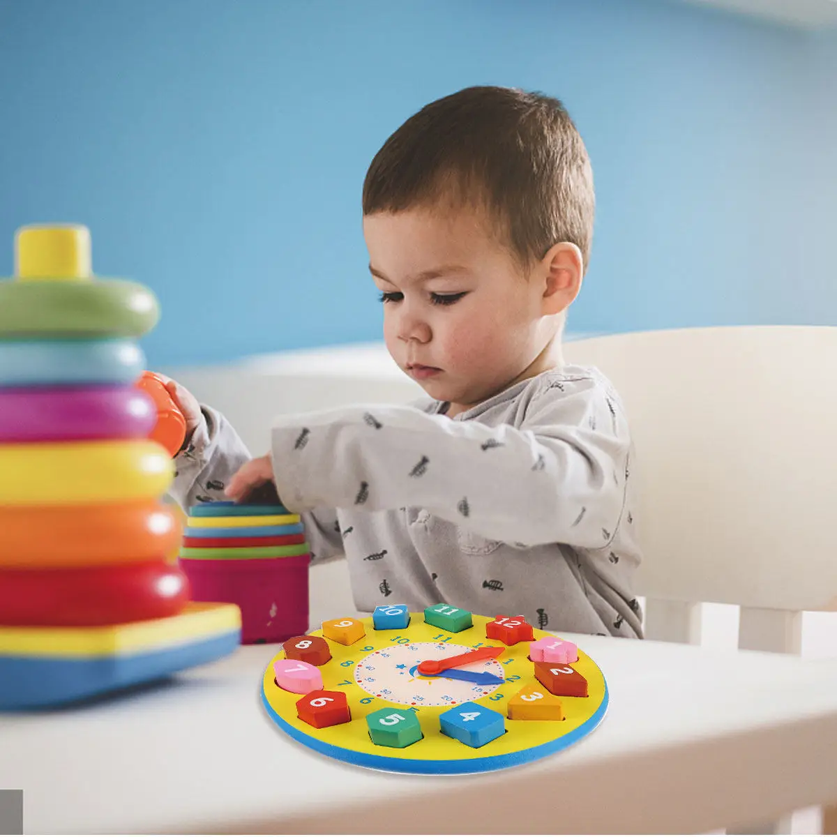 1Pcs Digital Clock Teaching Aid Interactive Learning Puzzle with Shapes and Numbers for Toddlers Improve Thinking Skills
1Pcs Digital Clock Teaching Aid Interactive Learning Puzzle with Shapes and Numbers for Toddlers Improve Thinking Skills