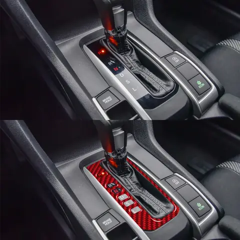 Suitable for 10th generation Civic gear button frame carbon fiber frame Honda car interior modification accessories