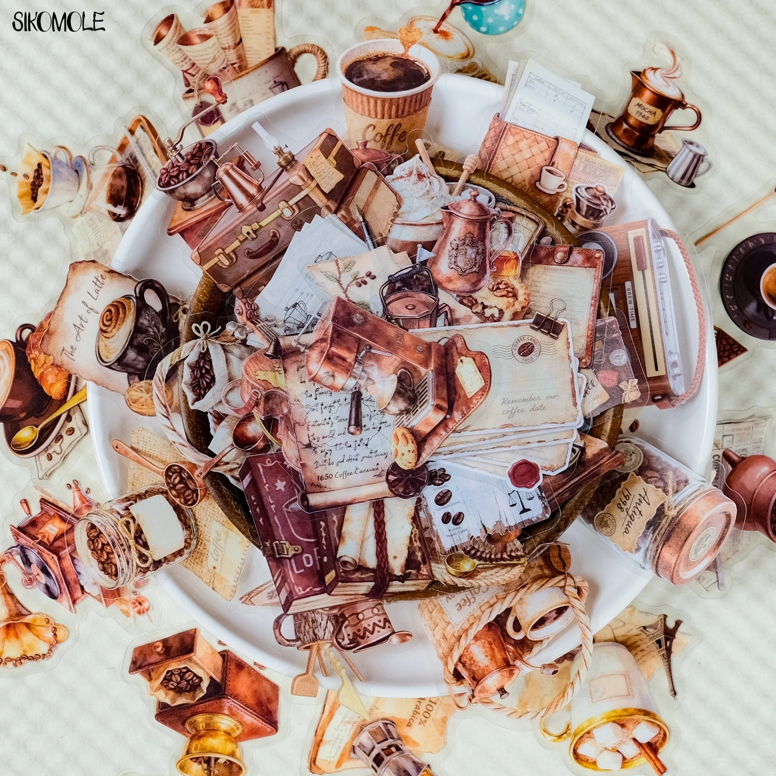 56pcs Transparent PET Cartoon Retro Coffee Stickers Handbooks DIY Phone Decor Stationary Notebook Decoration Graffiti Sticker
56pcs Transparent PET Cartoon Retro Coffee Stickers Handbooks DIY Phone Decor Stationary Notebook Decoration Graffiti Sticker