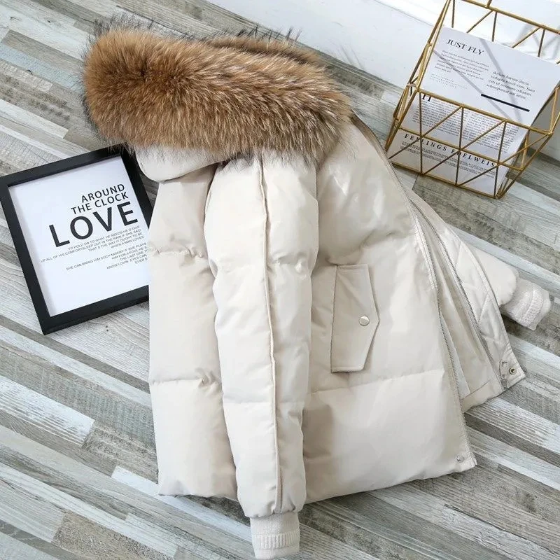 Natural Big Fur Collar Parkas Fashion Short Coat Women 2022 Winter Jackets Women Loose Female Coat Warm Elegant Down Jacket
Natural Big Fur Collar Parkas Fashion Short Coat Women 2022 Winter Jackets Women Loose Female Coat Warm Elegant Down Jacket