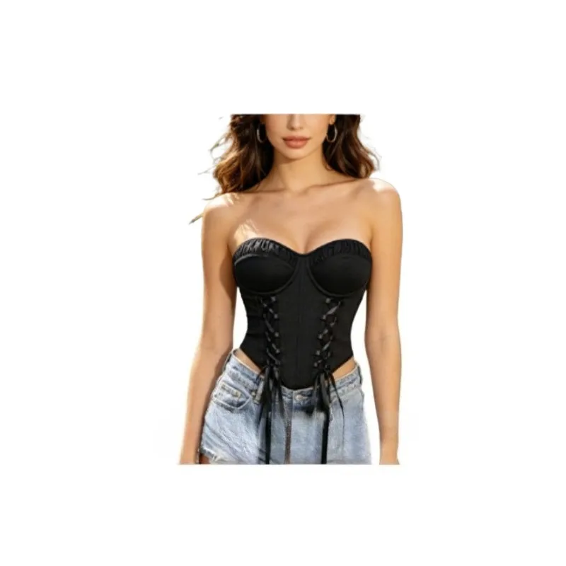 Corset Top Women Lace Up Shaping Bustier Sleeveless Punk Vest Black
Corset Top Women Lace Up Shaping Bustier Sleeveless Punk Vest Black