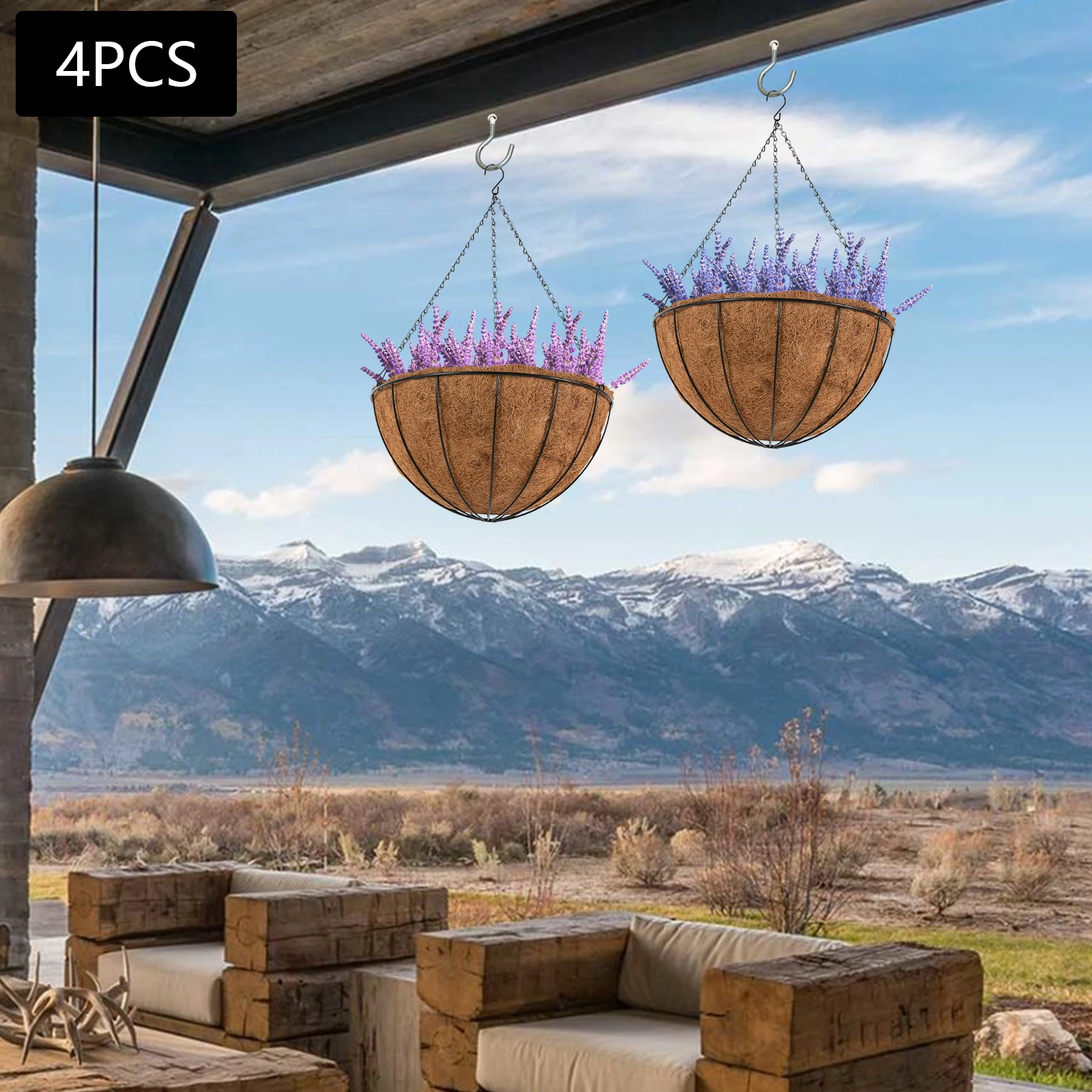 4PCS 16*25in Rustic Round Hanging Baskets 22lbs Brown Hanging Planter Basket Hanging Flower Pots with Fixed Ring
4PCS 16*25in Rustic Round Hanging Baskets 22lbs Brown Hanging Planter Basket Hanging Flower Pots with Fixed Ring