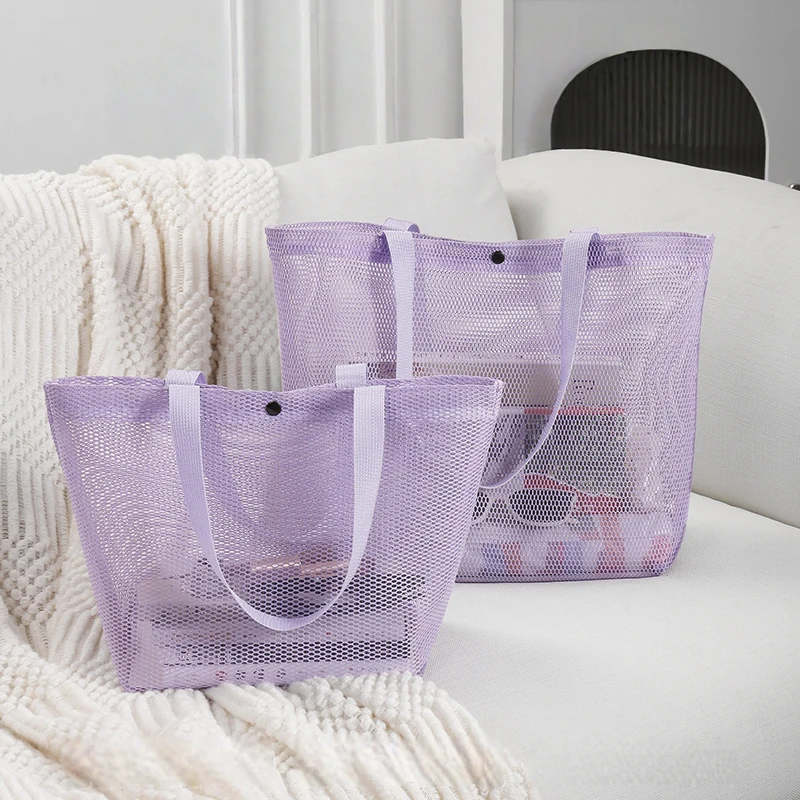 Solid Color Mesh Tote Bag Portable Eco-friendly Shopping Bag Large Capacity Beach Vacation Bags Foldable Travel Storage Bag
Solid Color Mesh Tote Bag Portable Eco-friendly Shopping Bag Large Capacity Beach Vacation Bags Foldable Travel Storage Bag