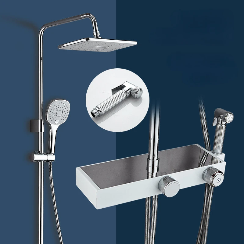 Constant Temperature Shower System Stainless Steel Silver Set Bathroom Faucet Knob Control Supercharged
Constant Temperature Shower System Stainless Steel Silver Set Bathroom Faucet Knob Control Supercharged