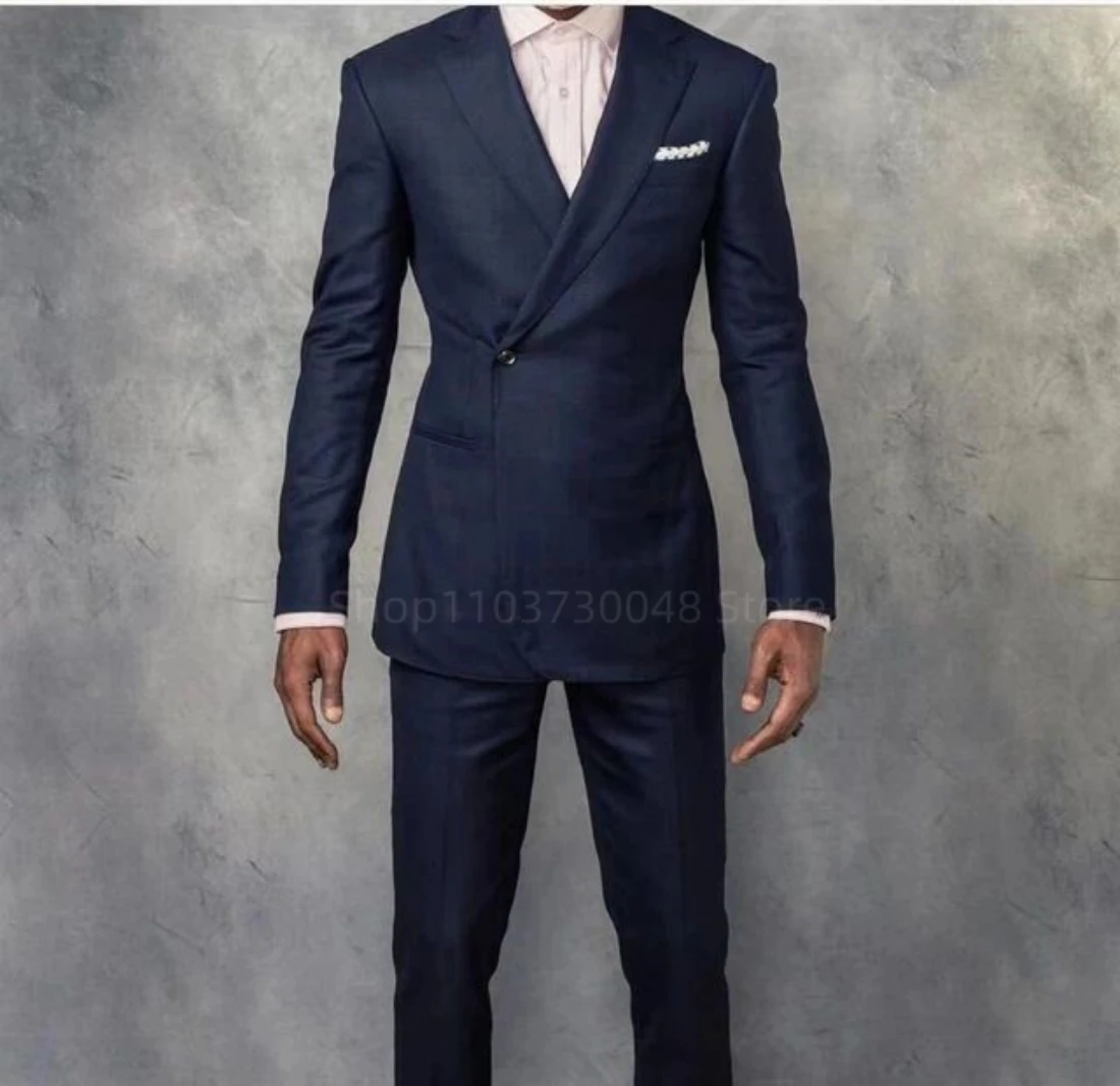 Elegant Slim Fit Navy 2 Piece Wedding Men's Tuxedo Double Breasted Notch Lapel Blazer with Pants Formal Business Groom Clothing
Elegant Slim Fit Navy 2 Piece Wedding Men's Tuxedo Double Breasted Notch Lapel Blazer with Pants Formal Business Groom Clothing