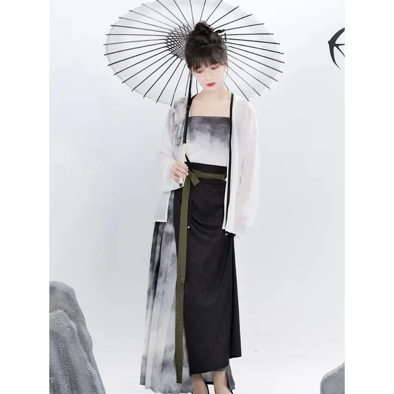 Song Dynasty Ink Painting Hanfu Cardigan Sling Skirt Chinese Traditional Women's Clothing Improved Modern Casual Hanfu Dresses
Song Dynasty Ink Painting Hanfu Cardigan Sling Skirt Chinese Traditional Women's Clothing Improved Modern Casual Hanfu Dresses