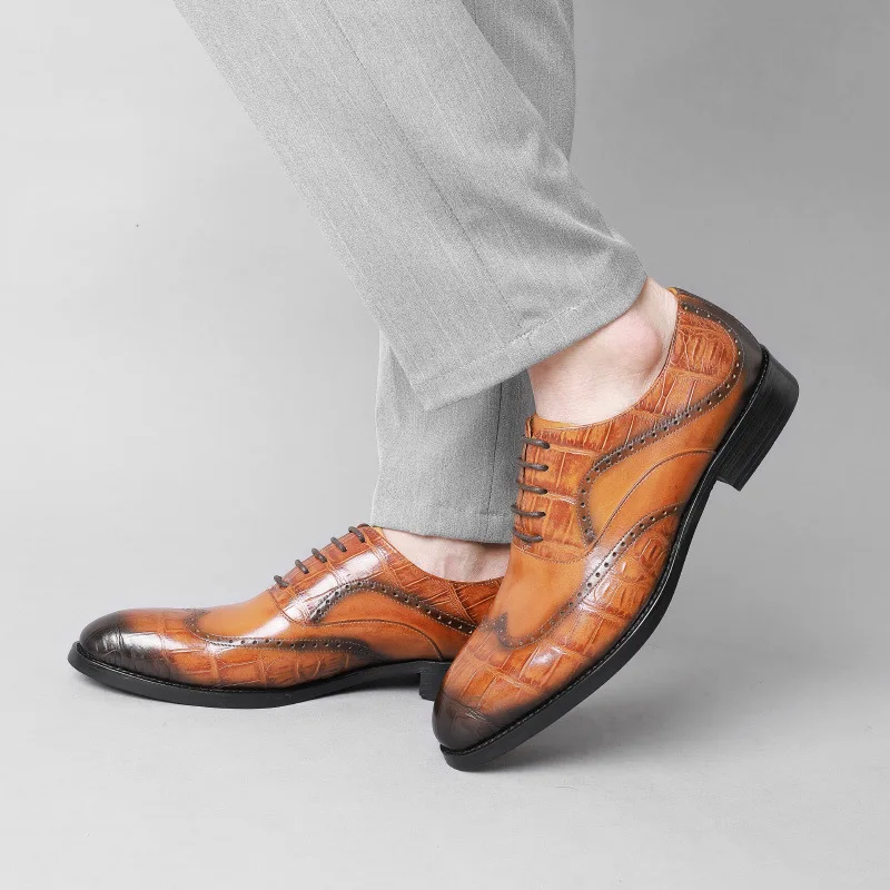 Handmade Formal Casual Man Shoes Lace Up Black Brown Genuine Leather Elegant Dress Shoes Man Fashion Wedding Brogue Oxford Shoes
Handmade Formal Casual Man Shoes Lace Up Black Brown Genuine Leather Elegant Dress Shoes Man Fashion Wedding Brogue Oxford Shoes