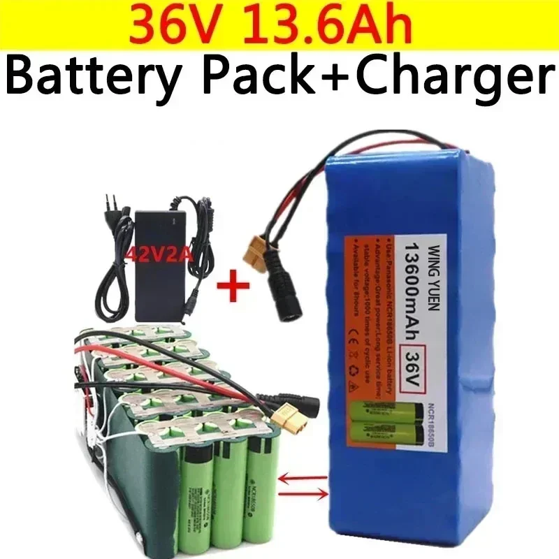 XT60 interface 36V battery 10S4P 13600mAh battery pack 500W high power battery 42V 13.6Ah BMS + 42v charger
XT60 interface 36V battery 10S4P 13600mAh battery pack 500W high power battery 42V 13.6Ah BMS + 42v charger