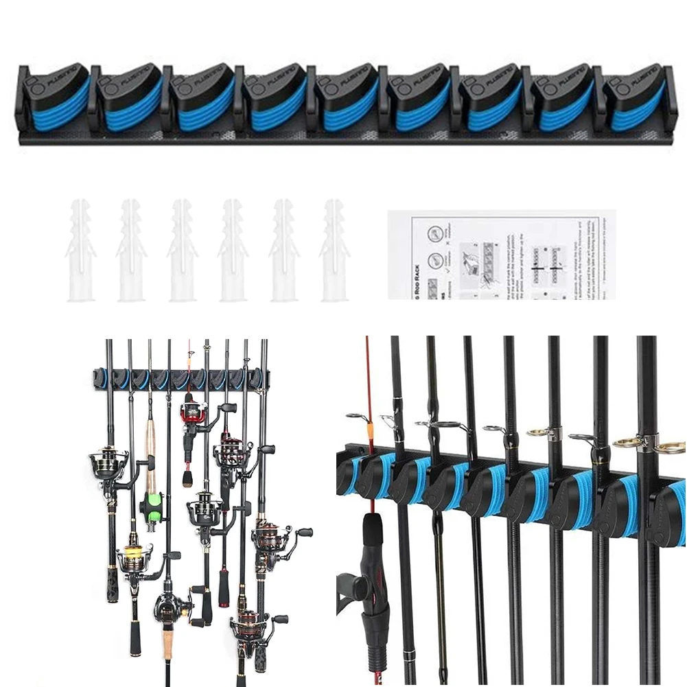 Wall Mounted Fishing Pole Holder Vertical and Horizontal Fishing Rod Storage Hanging Bracket Display Hanger for Storing 9 Rods
Wall Mounted Fishing Pole Holder Vertical and Horizontal Fishing Rod Storage Hanging Bracket Display Hanger for Storing 9 Rods