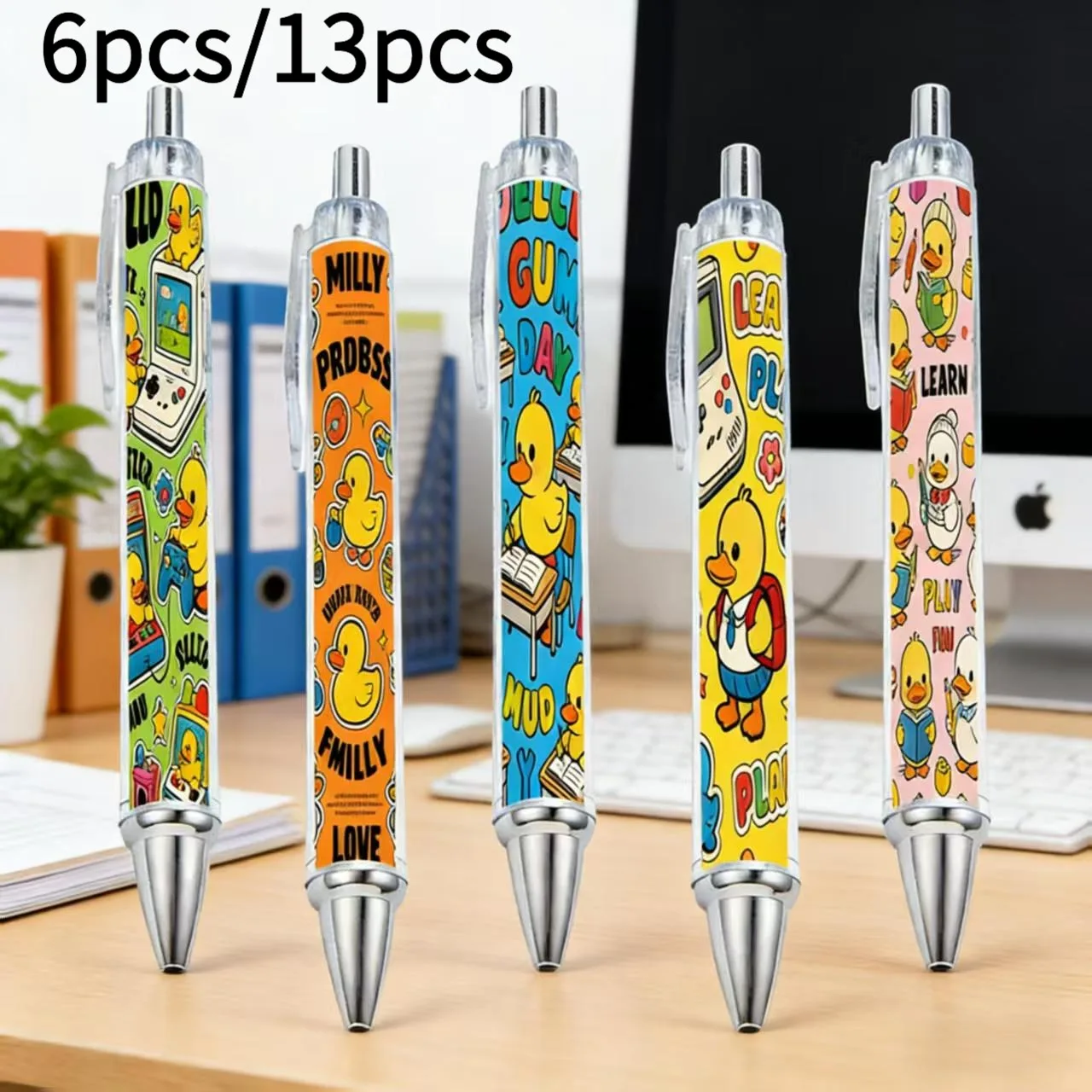 6 шт./13 шт., ручка для пресса с тематикой «Счастливая маленькая желтая утка» для школы и игровой серии, шариковая ручка, канцелярские принадлежности для обучения студентов, Gif
6 шт./13 шт., ручка для пресса с тематикой «Счастливая маленькая желтая утка» для школы и игровой серии, шариковая ручка, канцелярские принадлежности для обучения студентов, Gif