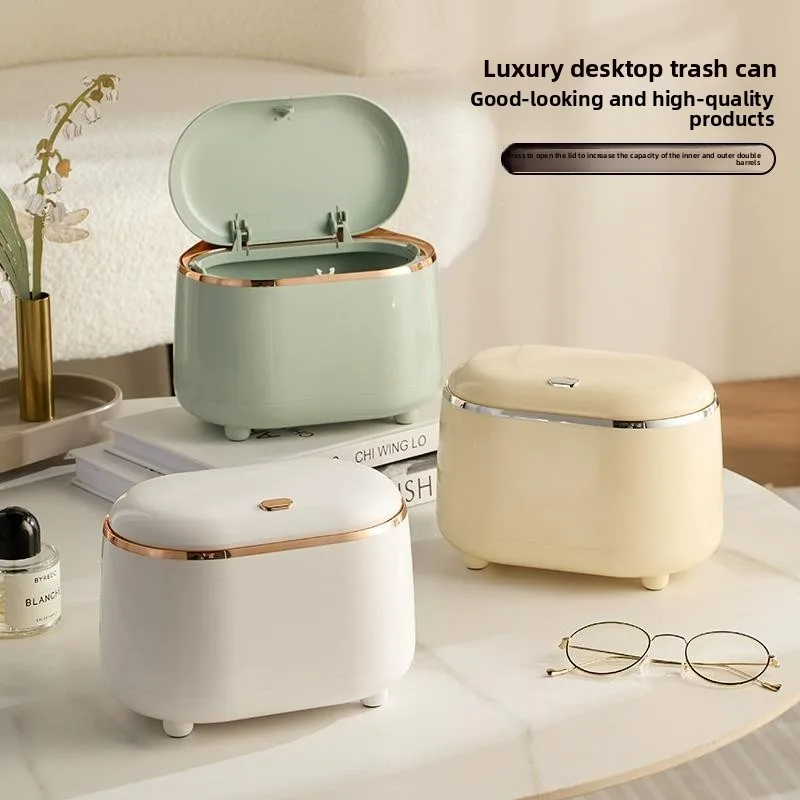 Thickened Luxury Desktop Trash Can Press Cover Cute Home Use Double Bucket Paper Basket Living Room Decorative Waste Bin
Thickened Luxury Desktop Trash Can Press Cover Cute Home Use Double Bucket Paper Basket Living Room Decorative Waste Bin