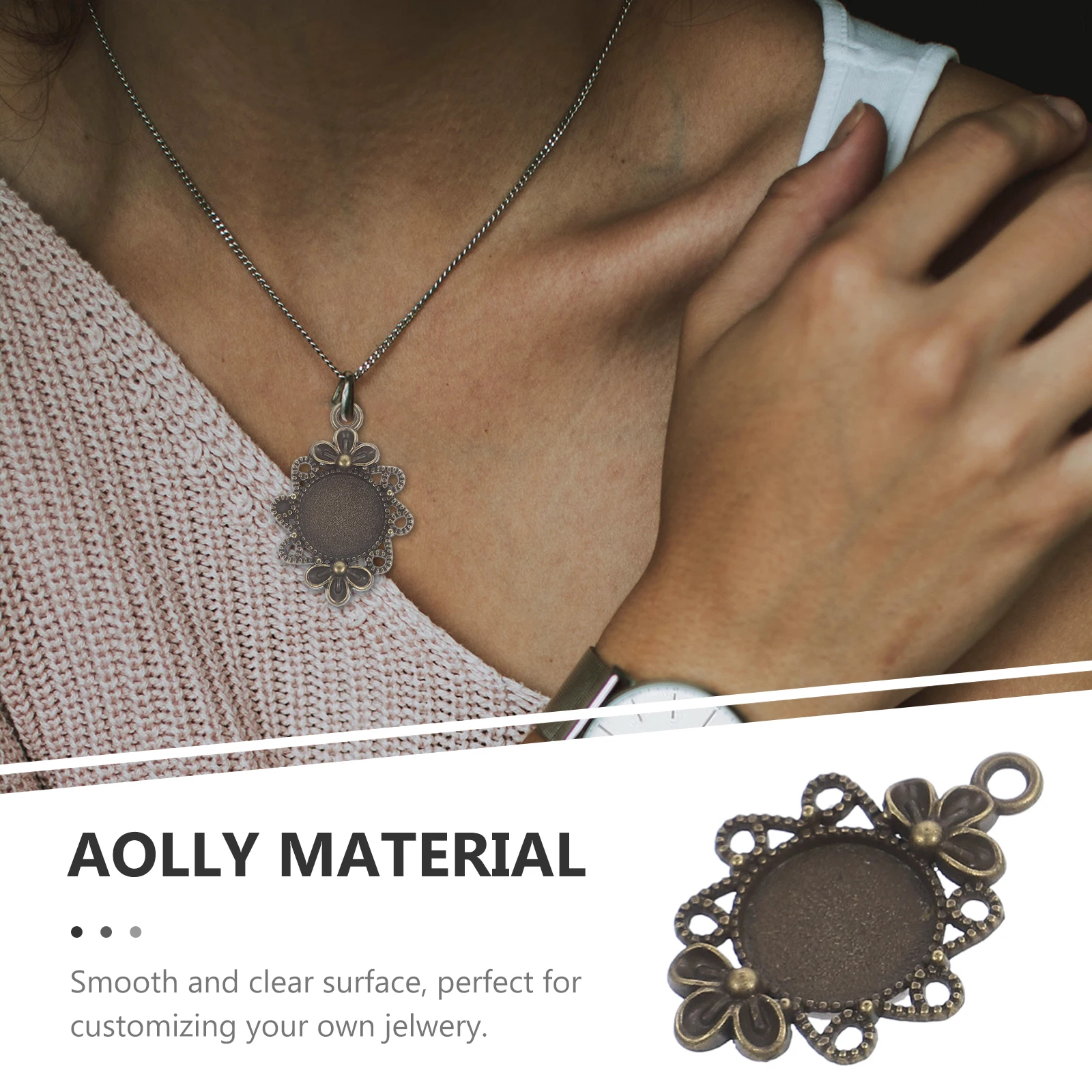 10Pcs Alloy Round Pendant Bases Bronze DIY Photo Pendant Blank Trays Disk Base for Jewelry Customization
10Pcs Alloy Round Pendant Bases Bronze DIY Photo Pendant Blank Trays Disk Base for Jewelry Customization