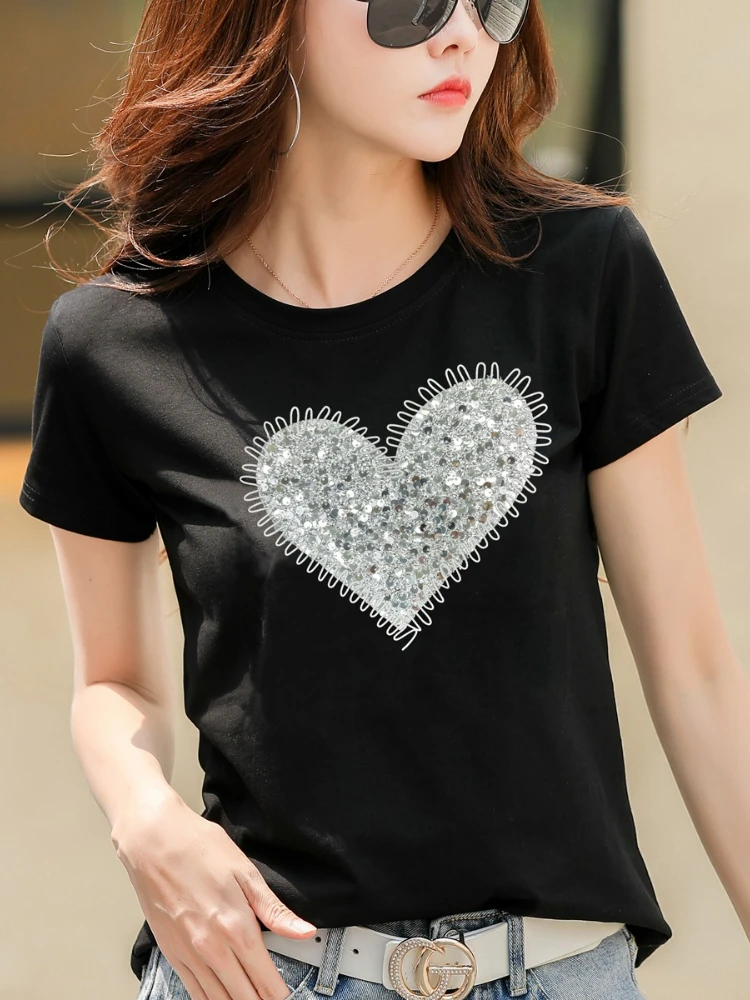 Cotton O Neck Short Sleeve Shirt Women Tops 2025 Summer Embroidery Black Casual Skinny Slim Basic Woman T Shirts White Clothing
Cotton O Neck Short Sleeve Shirt Women Tops 2025 Summer Embroidery Black Casual Skinny Slim Basic Woman T Shirts White Clothing