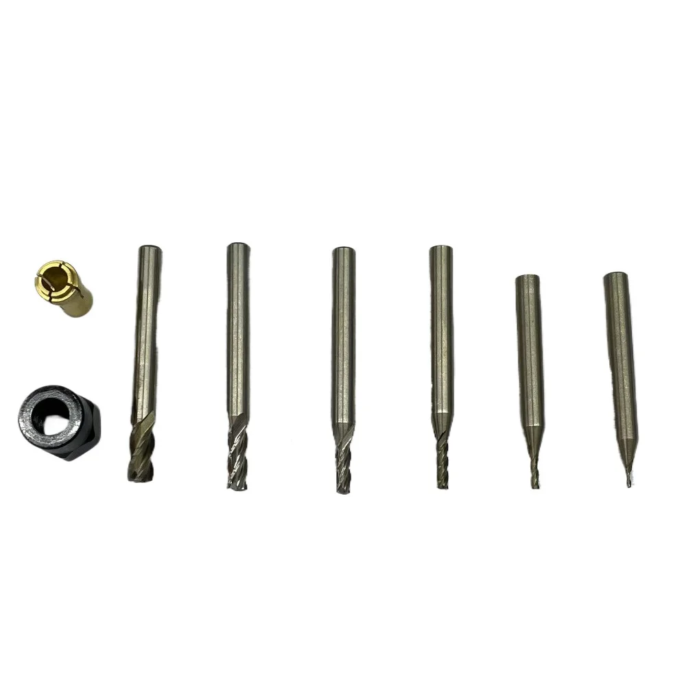 ZR 6pcs 1MM-6MM Milling Bits Set with Copper Collet & 1pcs M12 Collet Hoder for Miniature Milling Machine
ZR 6pcs 1MM-6MM Milling Bits Set with Copper Collet & 1pcs M12 Collet Hoder for Miniature Milling Machine