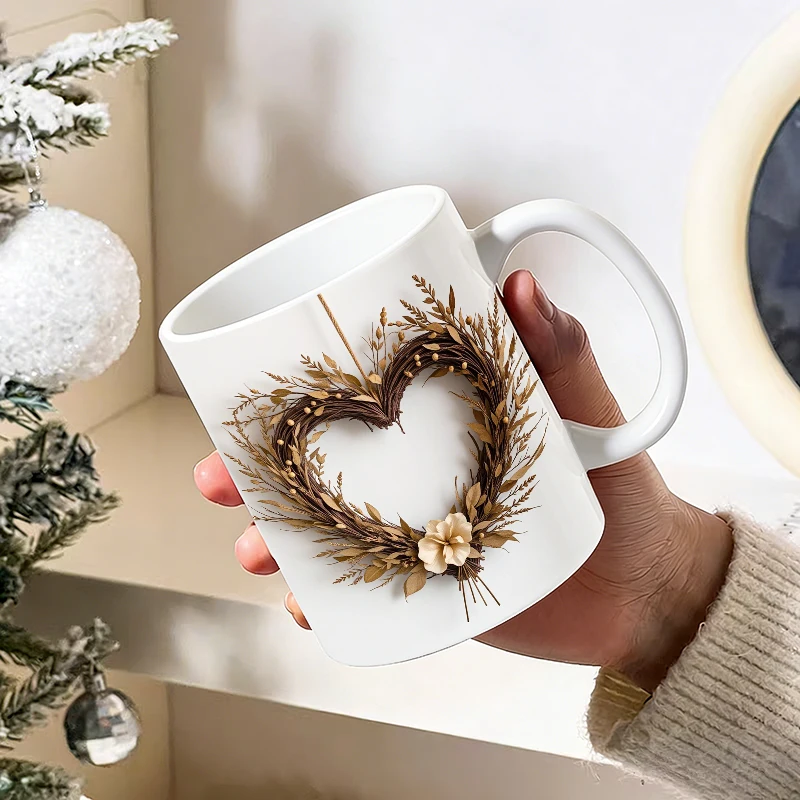 3D Three-Dimensional Dried Flower Heart Wreath Ceramic Mug with Handle, Creative Coffee Mug, Insulated Milk Cup, Office Tea Cup
3D Three-Dimensional Dried Flower Heart Wreath Ceramic Mug with Handle, Creative Coffee Mug, Insulated Milk Cup, Office Tea Cup