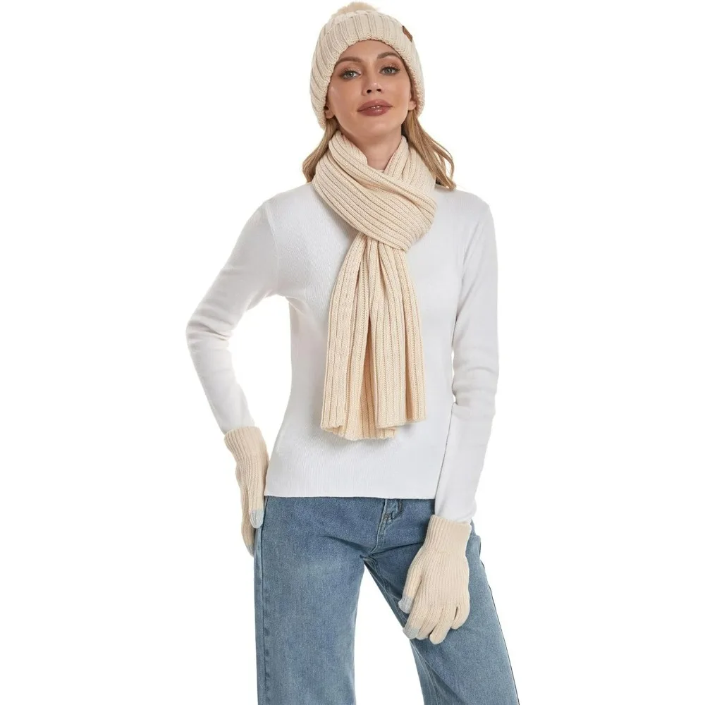 Женский длинный шарф, перчатки и шапка, комплект шапки для холодной погоды, шарф, перчатки, комплект для женщин, зимние шапки-бини с помпоном
Женский длинный шарф, перчатки и шапка, комплект шапки для холодной погоды, шарф, перчатки, комплект для женщин, зимние шапки-бини с помпоном