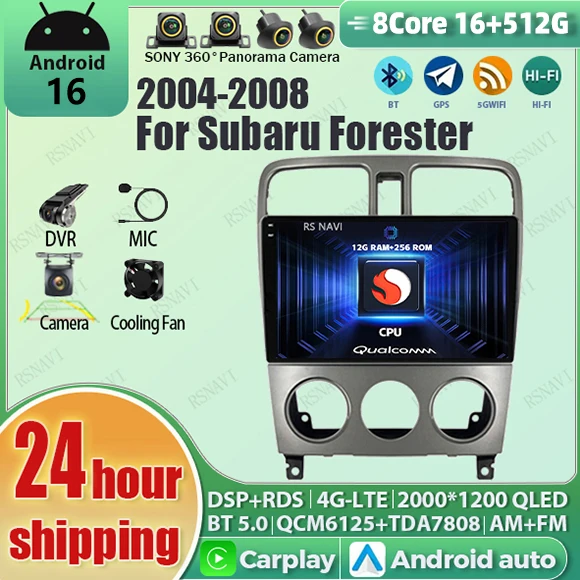 Android 16 For Subaru Forester SG 2002 - 2008 2K QLED Android Car Radio Multimedia Video Player GPS Stereo CarPlay 4G Head Unit
Android 16 For Subaru Forester SG 2002 - 2008 2K QLED Android Car Radio Multimedia Video Player GPS Stereo CarPlay 4G Head Unit